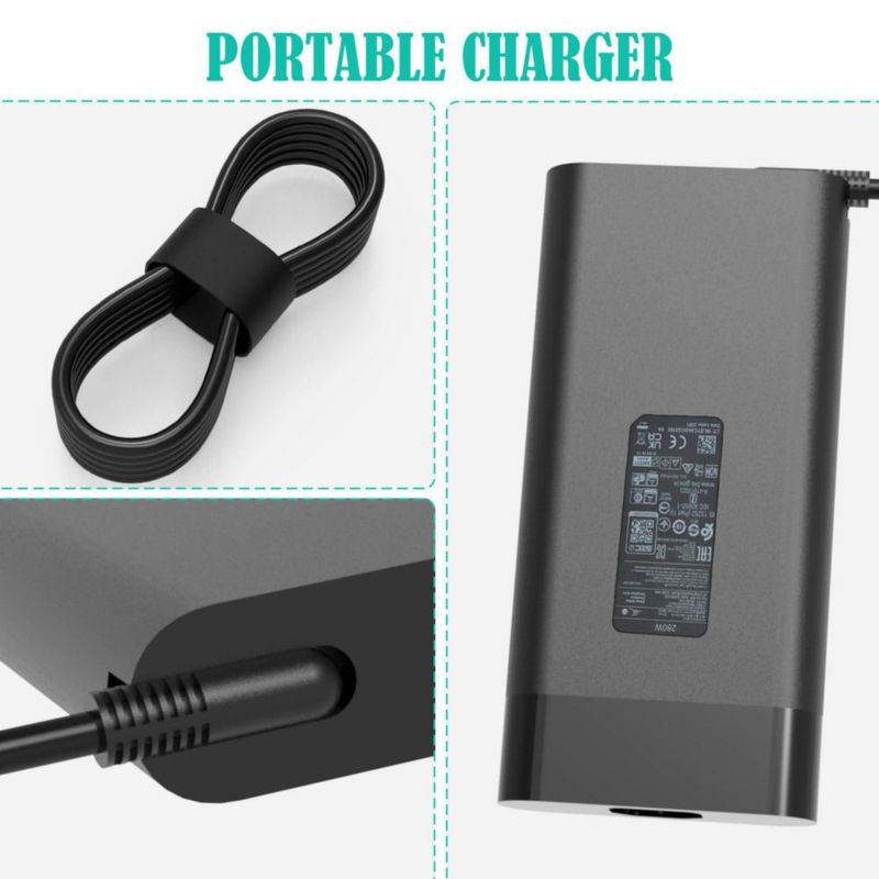 Cargador CHLOLMY 280W 20V para HP OMEN/ZBook pin DC 4.5 × 3.0 mm