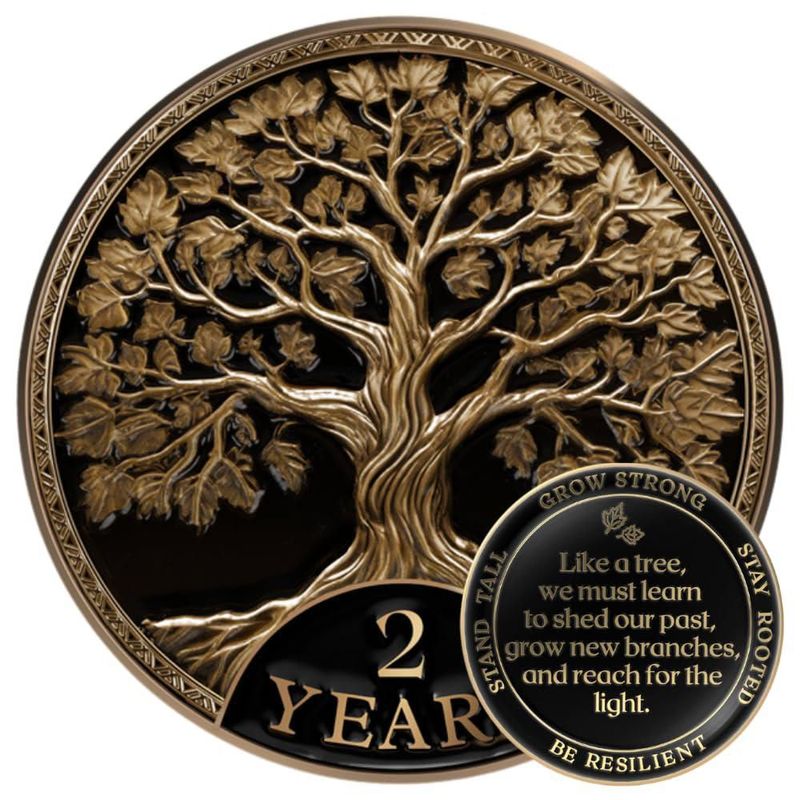 Moneda de Sobriedad 2 Años Árbol de la Vida – MilestoneMint
