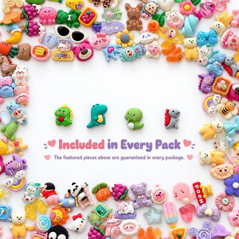 Encantos de Slime LEEXINLUU 100 piezas de animales y frutas en resina