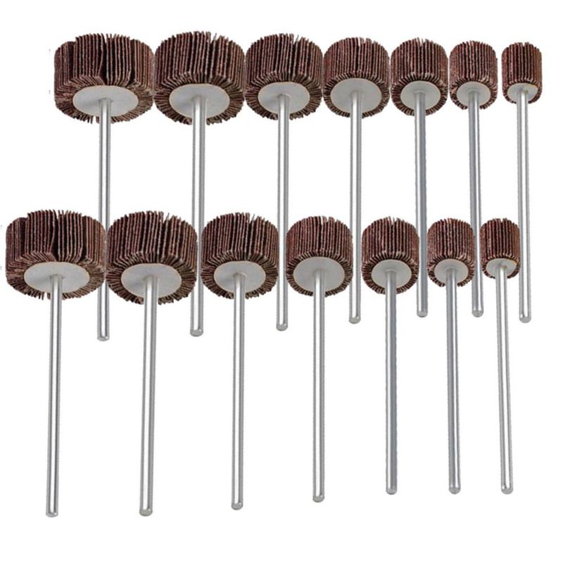 Ruedas de lija de abanico JUNLIXN 90 mm vástago 1/4" 14 piezas
