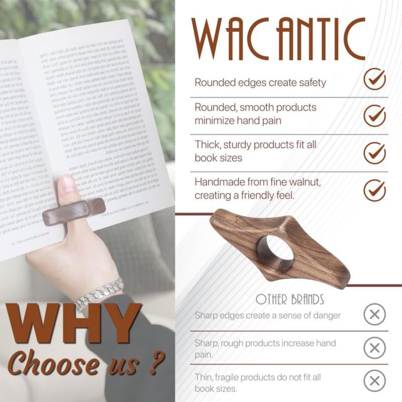 Soporte para Libro WACANTIC Large‑N de Nogal con Acabado Liso