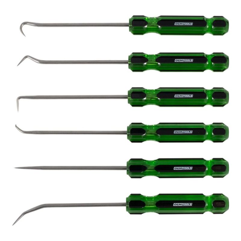 Juego de ganchos y pinzas OEMTOOLS de 6 piezas con mango de acetato