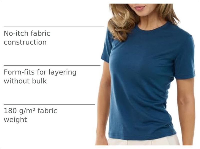 Camiseta Merino.tech Talla Grande Denim 100% Lana Merino