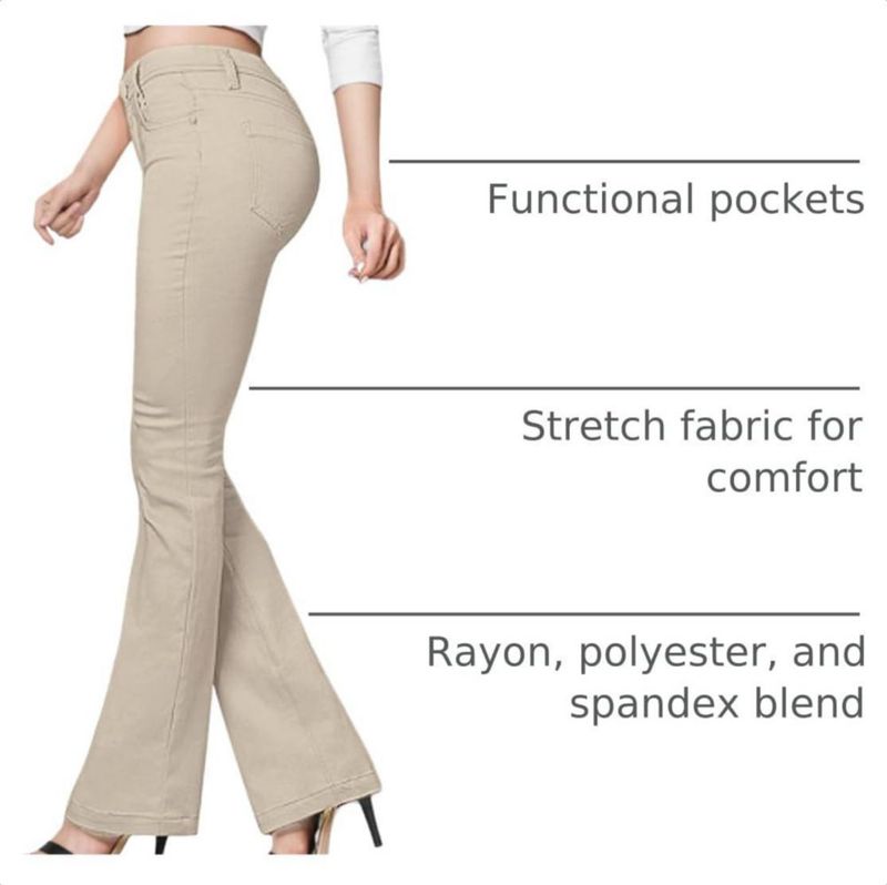 PANTALONES Mujer Hybrid & Company Bootcut Stone XL
