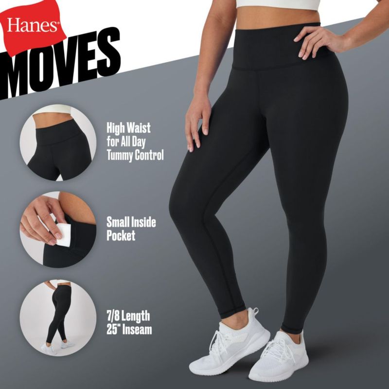 Leggings Hanes 7/8 con bolsillo de 64 cm y tecnología de absorción de humedad