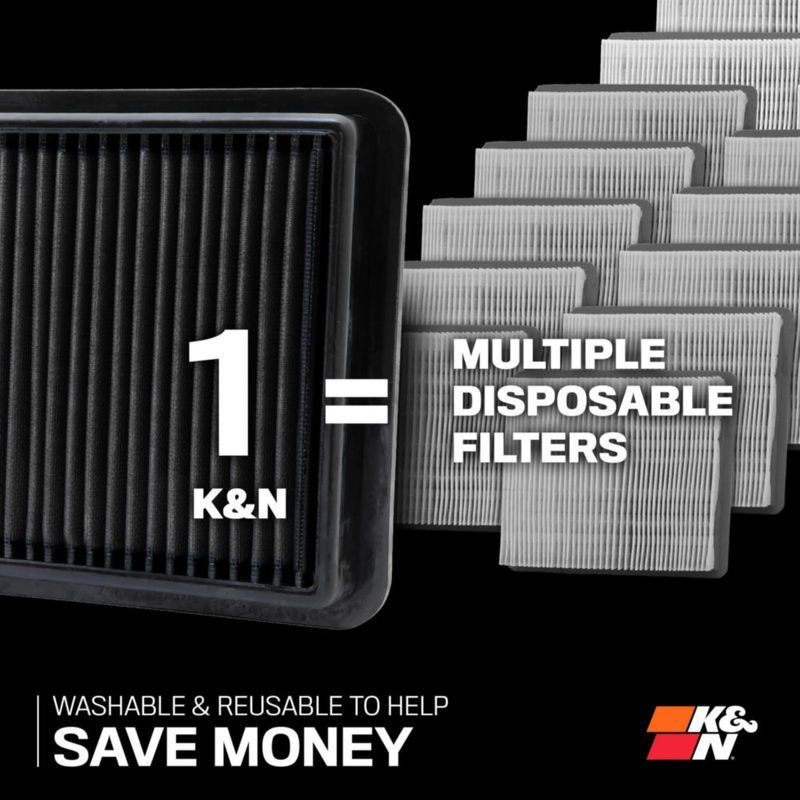Filtro de Aire de Motor K&N 33-5065HBK Lavable Dry-Flow