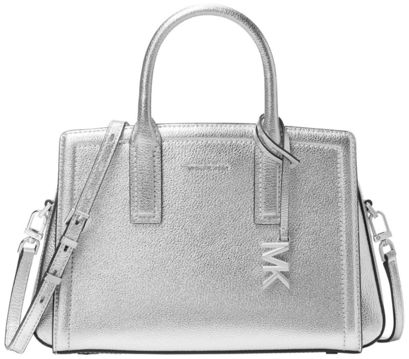 Bolso Satchel Michael Kors Laila Small en tono plateado