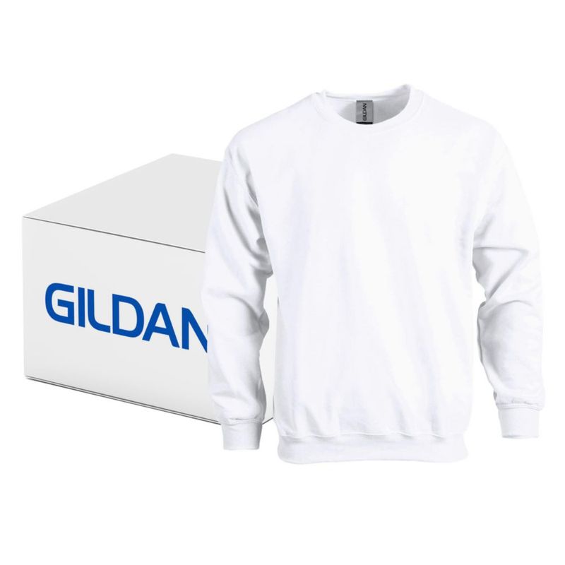 Sudadera Gildan G18000 blanca talla mediana - pack de 36