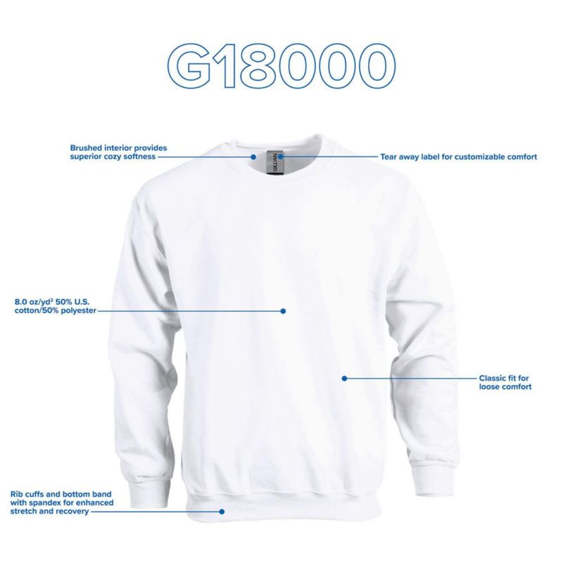 Sudadera Gildan G18000 blanca talla mediana - pack de 36