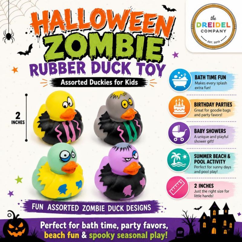 Juguete de baño The Dreidel Company Pato zombi de 5 cm – Pack de 400