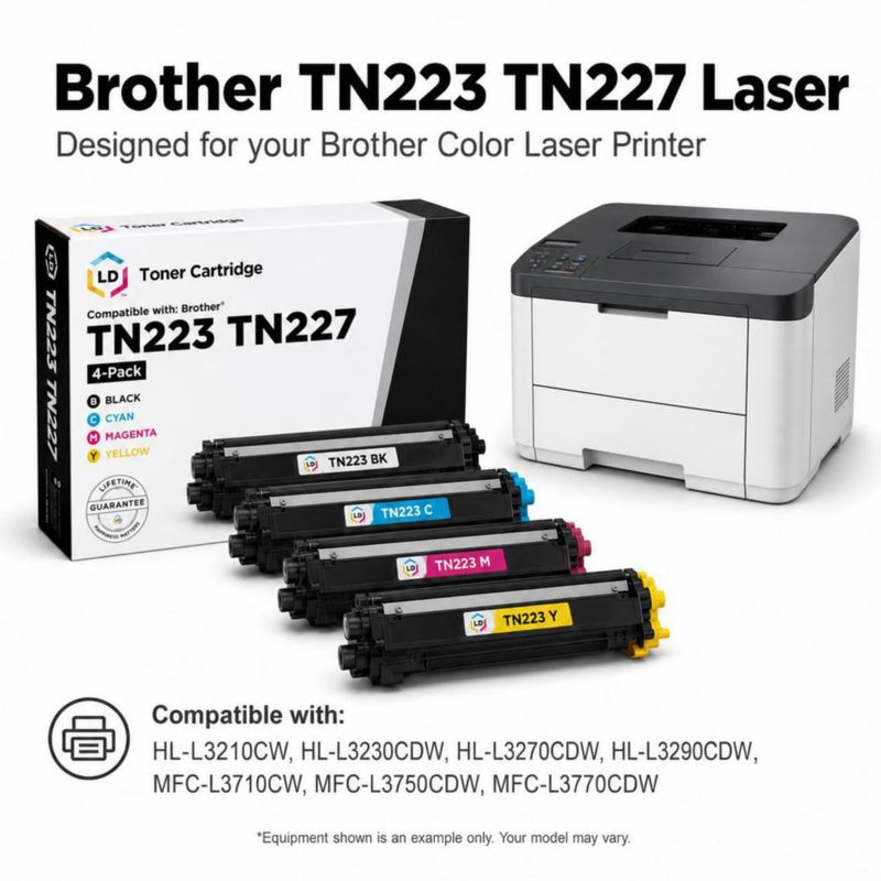 Tóner LD compatible Brother TN227 (paquete de 4)