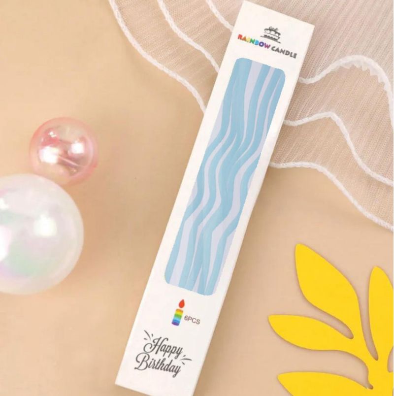 Paquete de 24 velas Cwise 17 cm espiral azul claro