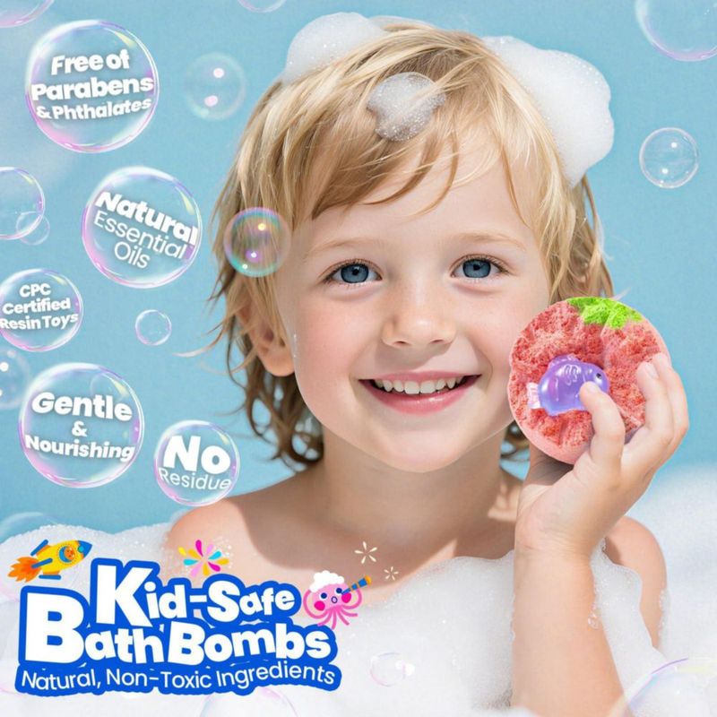 Bombas de Baño BubbleTail 32 unidades con juguetes que brillan en la oscuridad