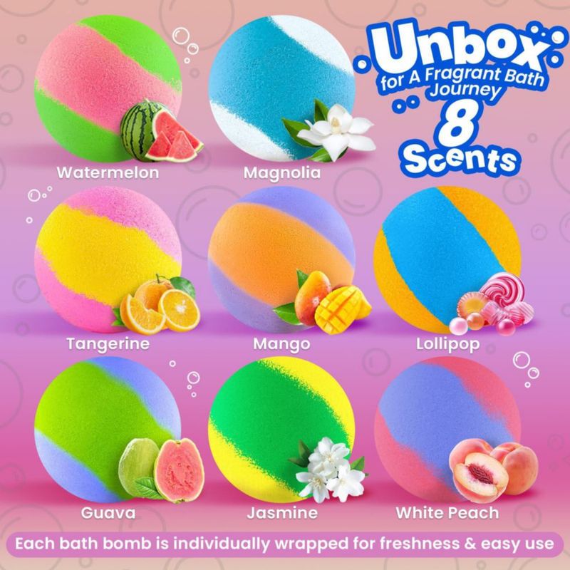 Bombas de Baño BubbleTail 32 unidades con juguetes que brillan en la oscuridad