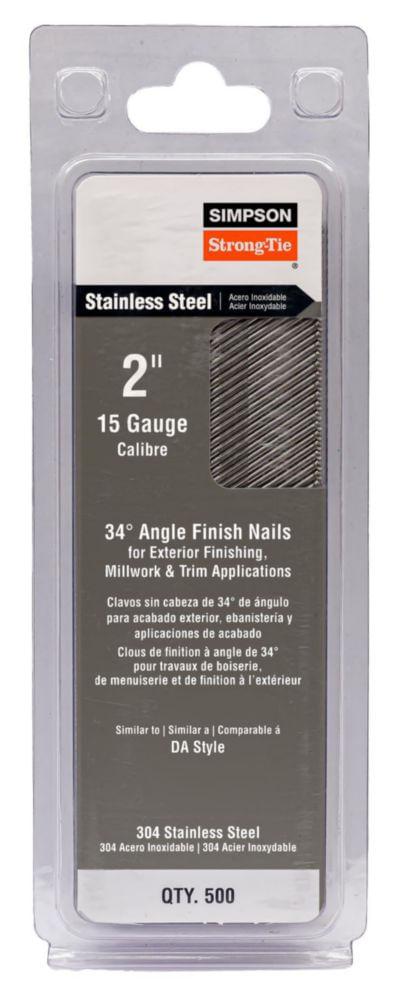 Clavos de acabado Simpson Strong-Tie 5 cm 304SS 500 piezas