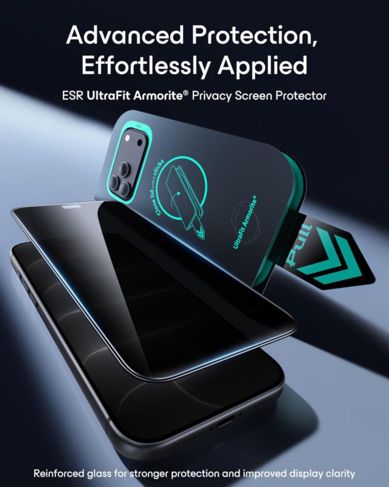 Protector de pantalla ESR para iPhone 18 Pro Max con privacidad - Pack de 3