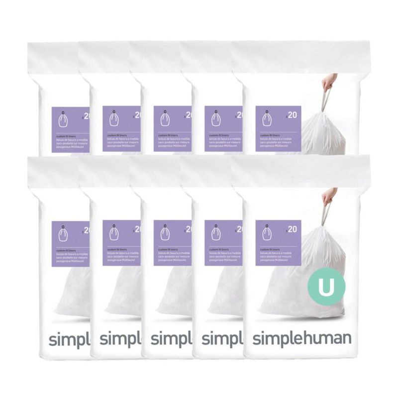 Bolsas de basura simplehuman 80 L blancas paquete de 200 unidades código U