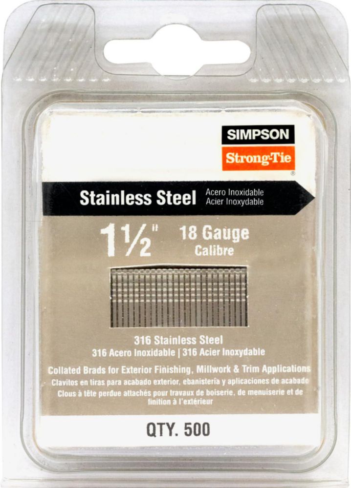 Clavos de T Simpson Strong‑Tie 38 mm calibre 18 paquete de 500 unidades