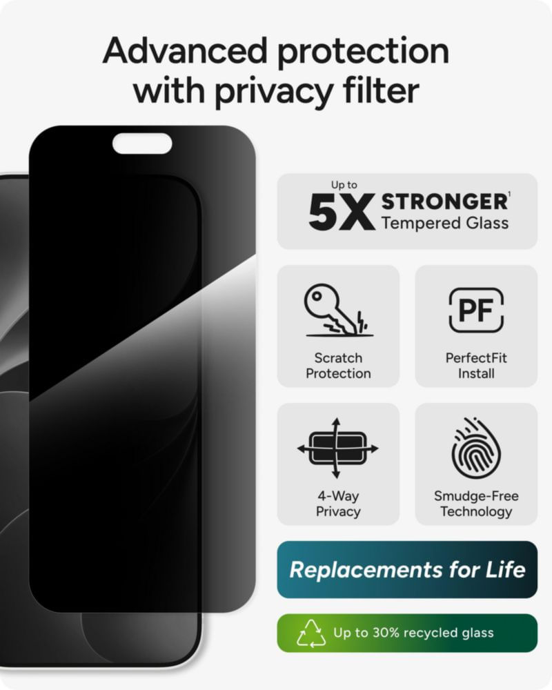 Protector de pantalla ZAGG iPhone 18 Pro Max (Privacidad)