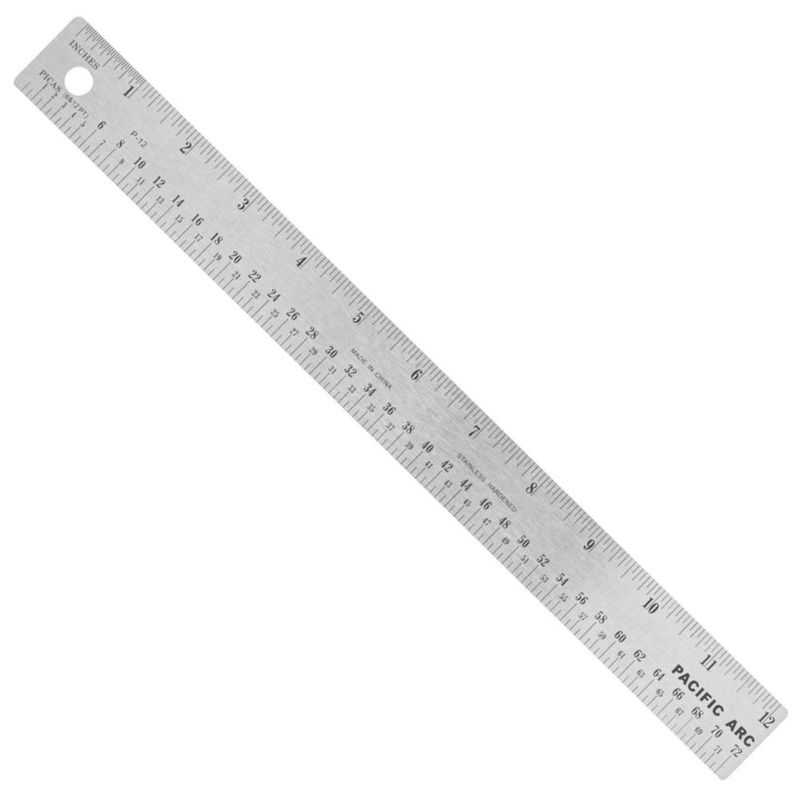 Regla Pacific Arc 30 cm Acero Inoxidable con Respaldo de Corcho