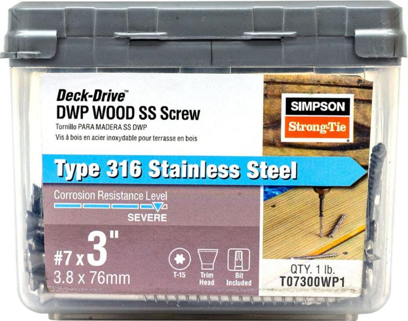 Tornillos Simpson Strong‑Tie #7 x 76 mm 1 kg Tipo 316