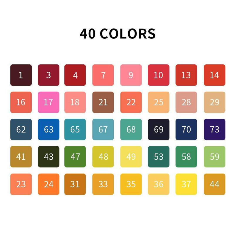 Marcadores ArtBeek 40 colores de doble punta a base de alcohol