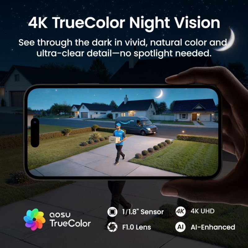Cámara de Seguridad aosu T2 Ultra 4K Kit de 2 Cámaras