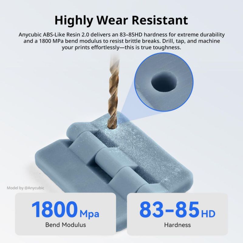 Resina ANYCUBIC tipo ABS 2.0 1 kg Gris HD de baja emisión de olor