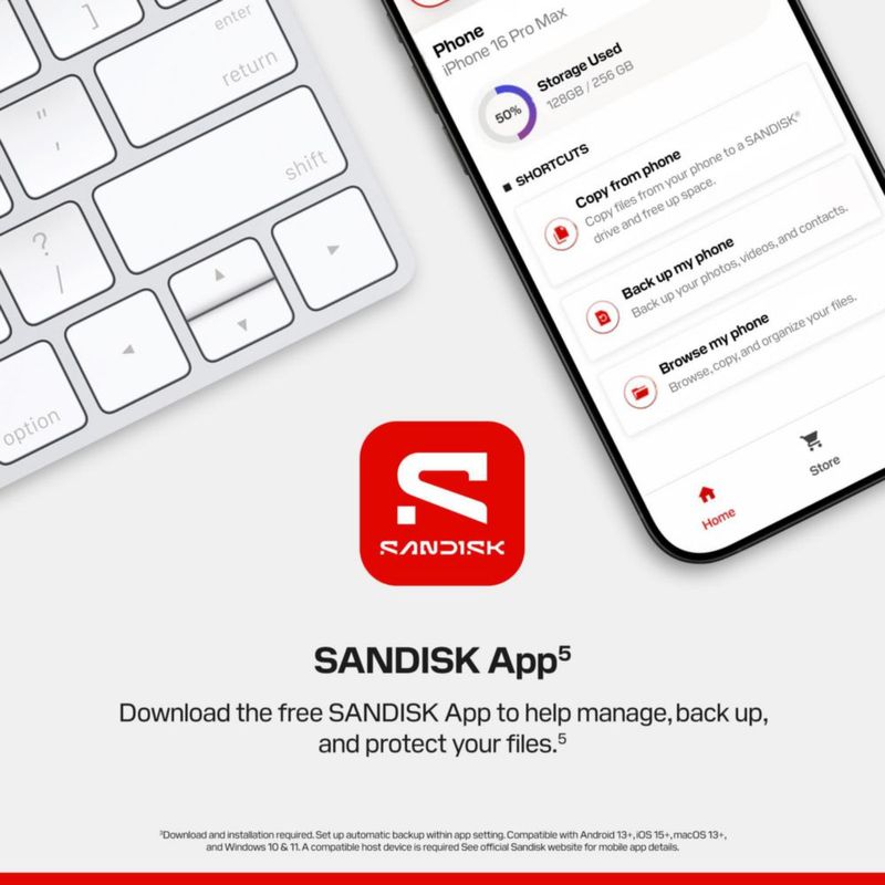 Unidad Portátil SANDISK 500 GB 600 MB/s Negro