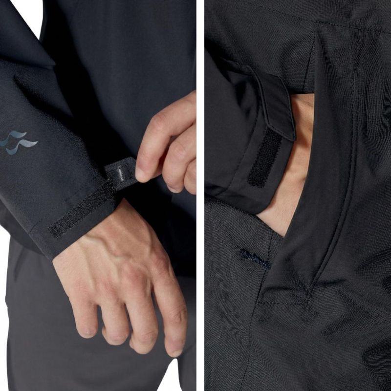 Chaqueta impermeable Rab Downpour negra XL