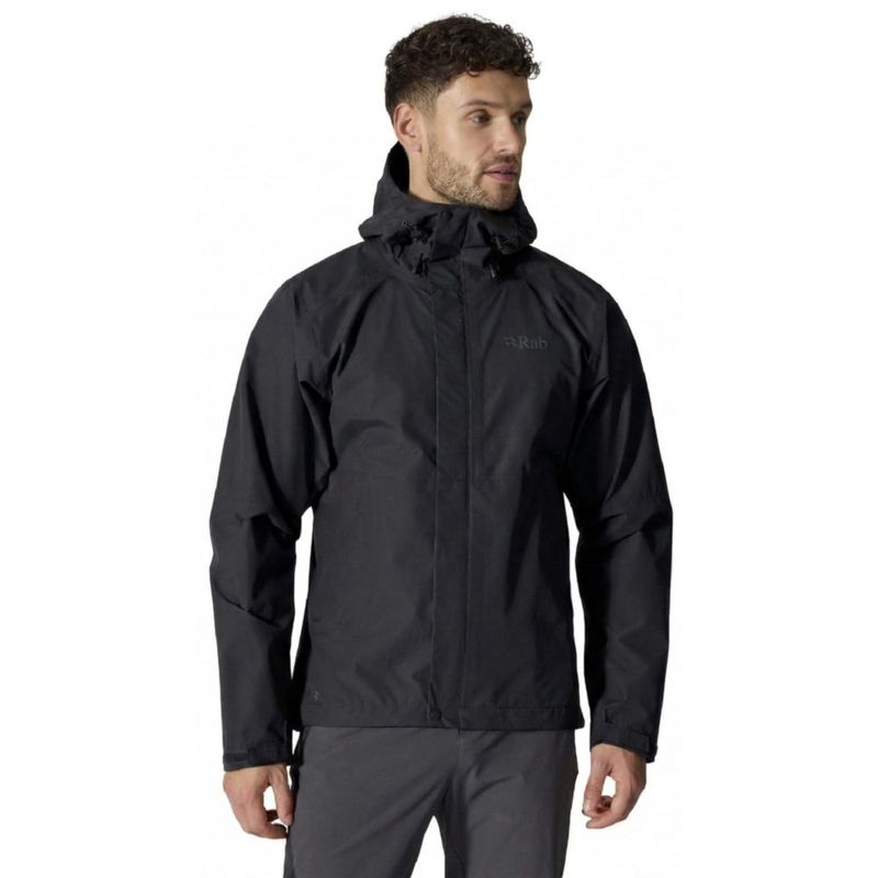 Chaqueta impermeable Rab Downpour negra XL