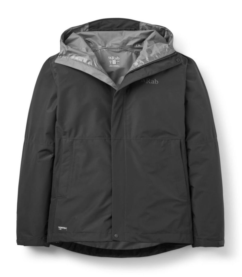 Chaqueta impermeable Rab Downpour negra XL