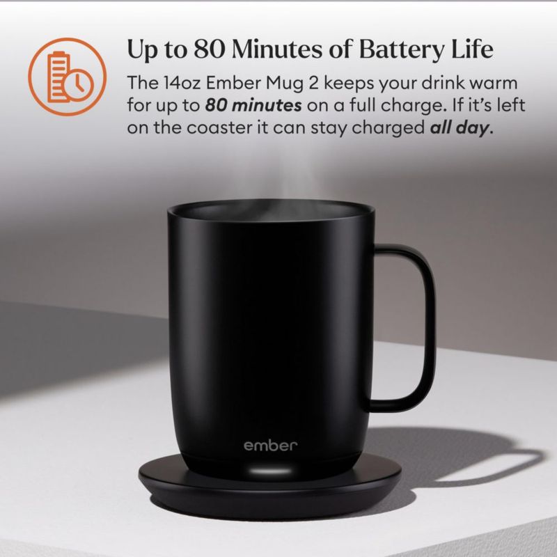 Taza inteligente Ember de 414 ml controlada por app – color negro