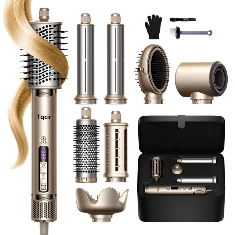 Estilizador de Cabello Tqcir 8 en 1 Cepillo de Aire Caliente 110 V