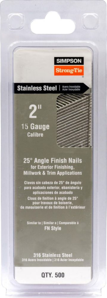 Clavos de acabado Simpson Strong-Tie 5 cm 500 uds acero inoxidable 316