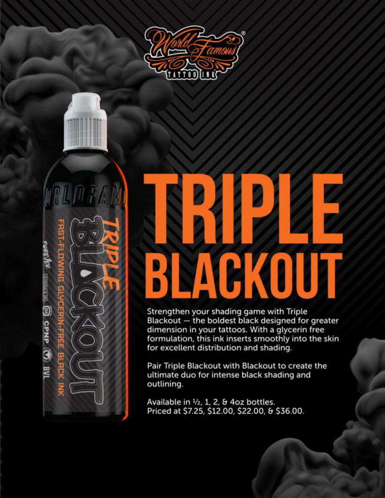 Tinta para tatuaje WORLD FAMOUS 30 ml Triple Blackout vegana