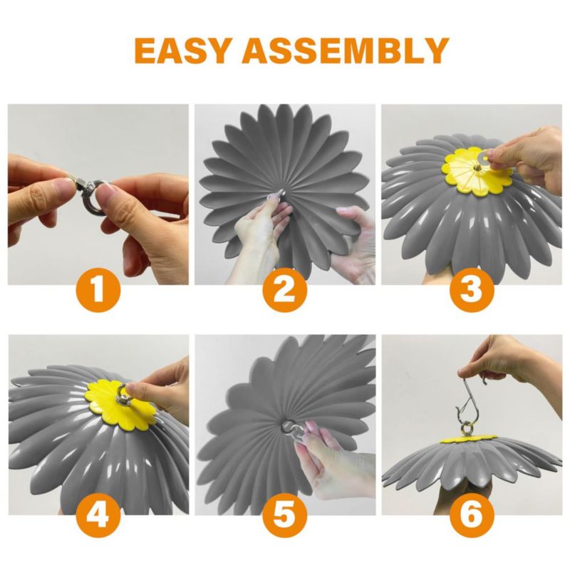 Alimentador para colibríes andergi con cubierta protectora contra la lluvia de 27 cm – Naranja