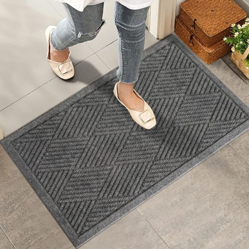Alfombra HIYARD 43x26 cm Gris Absorbente Antideslizante