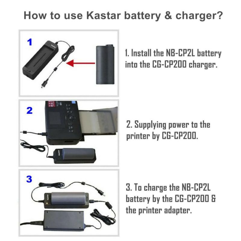 Juego de 3 Baterías y Cargador Kastar 222 V 2100 mAh