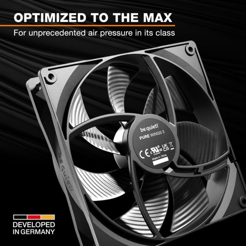 Ventilador PC be quiet! Pure Wings 3 140 mm PWM negro - Pack de 3