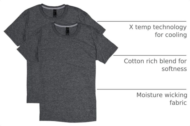 Camiseta Hanes Pack de 2 X-Temp 3XL Gris Carbón