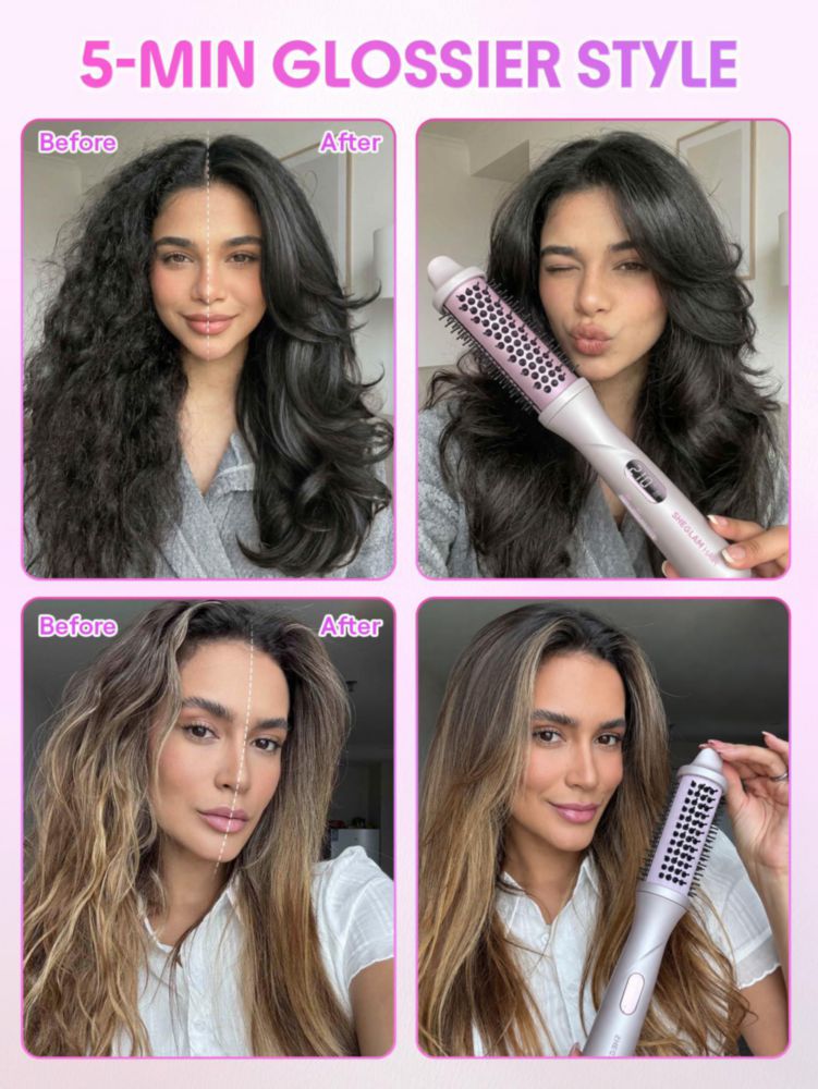 Cepillo térmico de vapor SHEGLAM 38 cm redondo – Secado y vapor