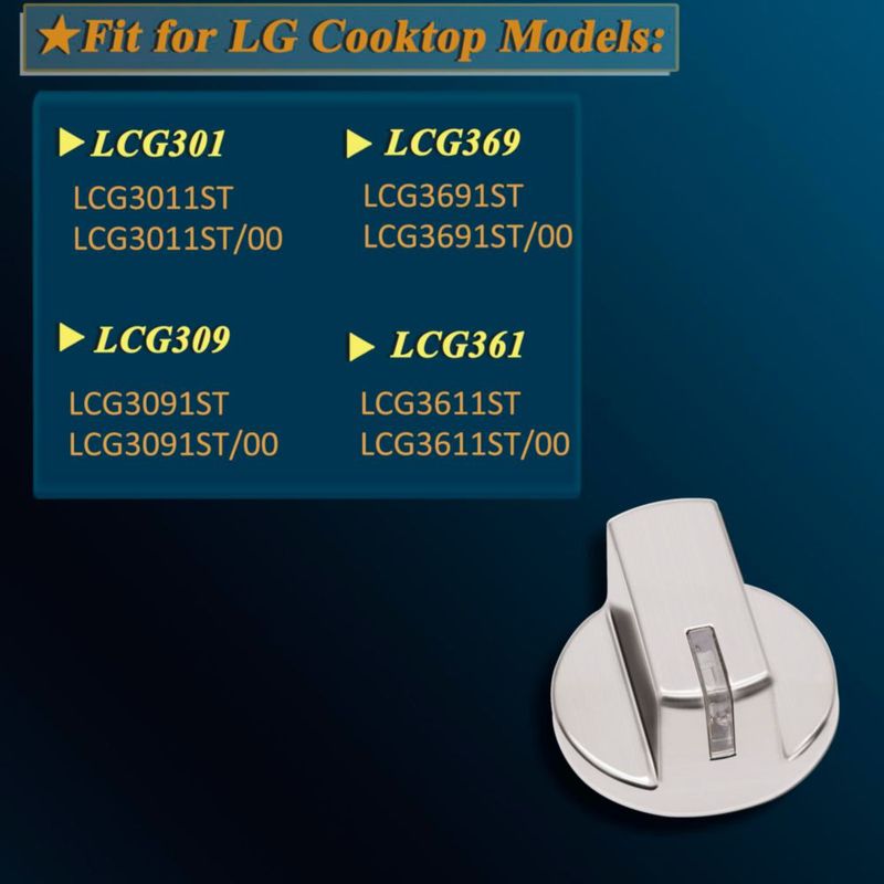 Perillas de estufa AUGSMIAR 5 unidades LG AEZ73293801 plateado