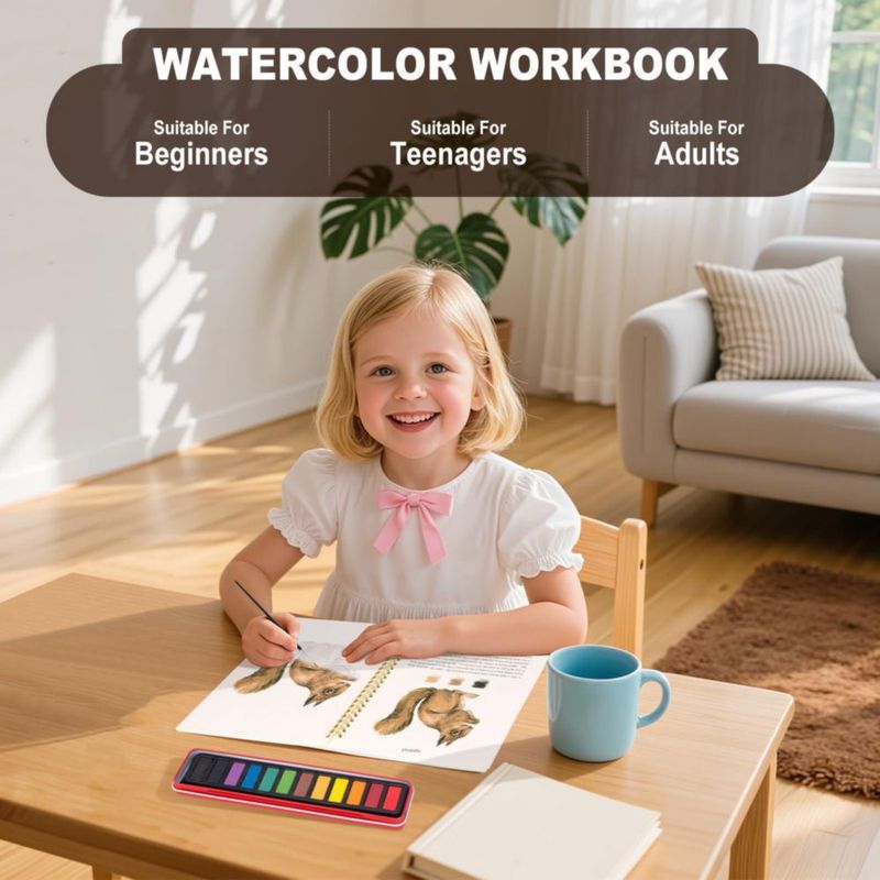 Kit de Acuarela Metyond 12 colores + Cuaderno de ejercicios Otoñal