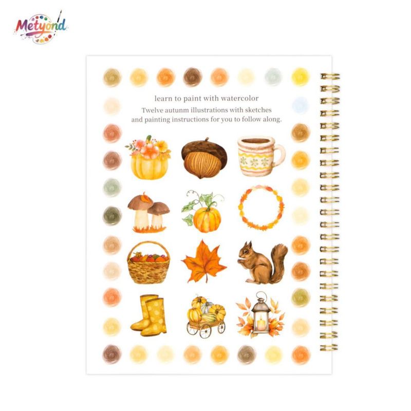 Kit de Acuarela Metyond 12 colores + Cuaderno de ejercicios Otoñal