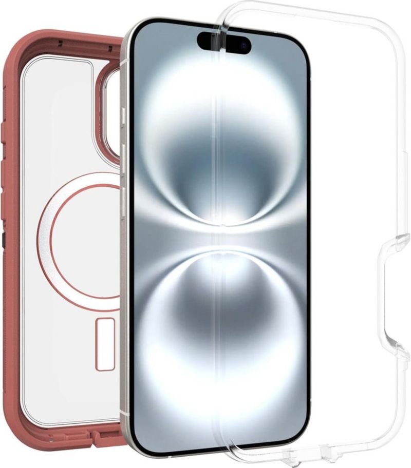 Funda OtterBox iPhone 16 Plus Defender XT Transparente/Roja