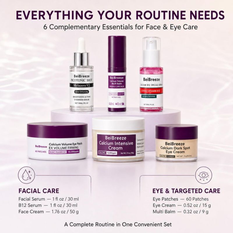 Set de Cuidado Facial BeiBreeze – Rutina Hidratante de 6 Piezas