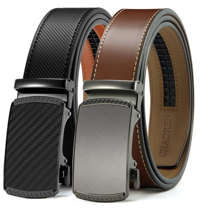 Cinturón CHAOREN de Cuero con Trinquete de 35 mm – Pack de 2