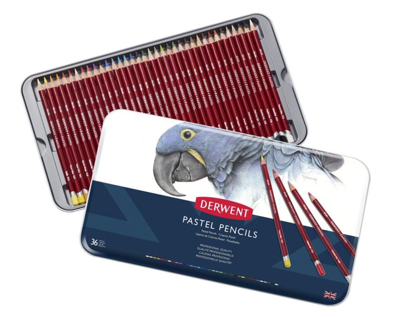 Lápices de pastel Derwent 36 unidades en lata metálica 4 mm