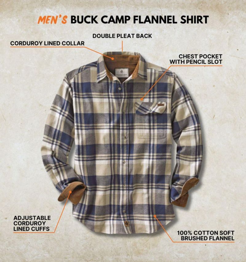 Camisa de manga larga 100% algodón Legendary Whitetails
